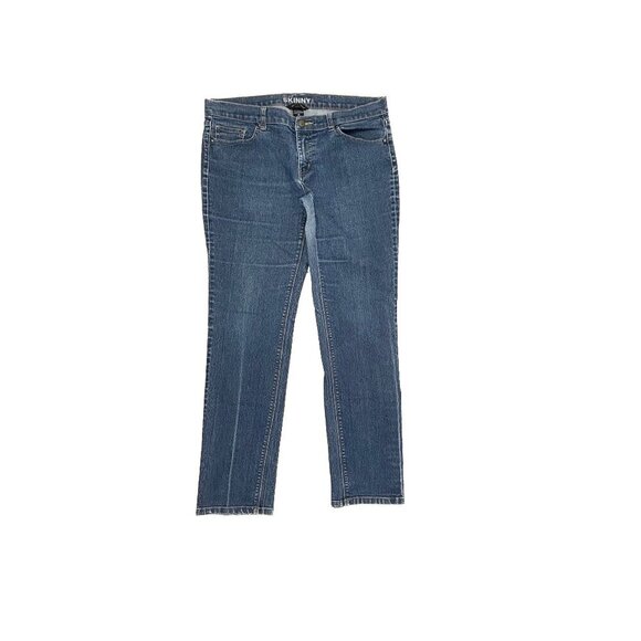New York & Company Low Rise Skinny Leg Women's size 12 Dark Blue Denim jeans - Picture 1 of 3
